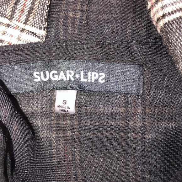 Sugar + Lips size small adorable plaid pants romper - Picture 5 of 10